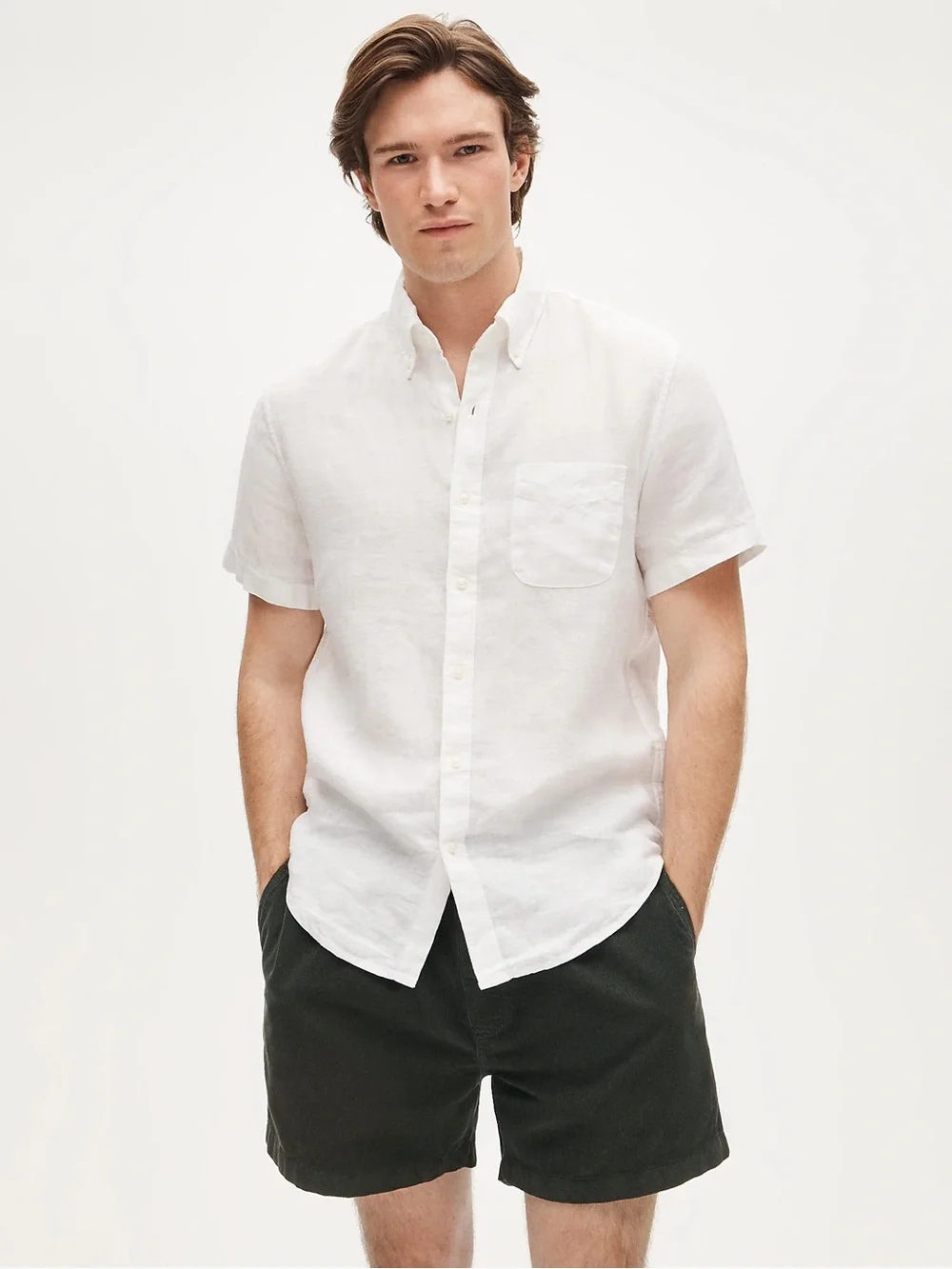 J Crew Classic Short-sleeve Baird McNutt Irish linen shirt